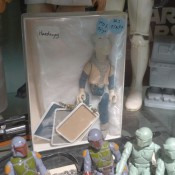 A Hardcopy prototype of the rare Yakface action figure.  Complete with color swatches.  Boba Fett first shots in the foreground.